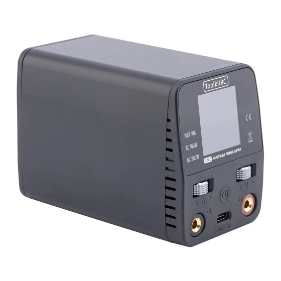 Wholesale ToolkitRC P200 V2 Mini 30V AC100W DC200W 10A GaN Adjustable Mini Desktop Power Supply USB Output